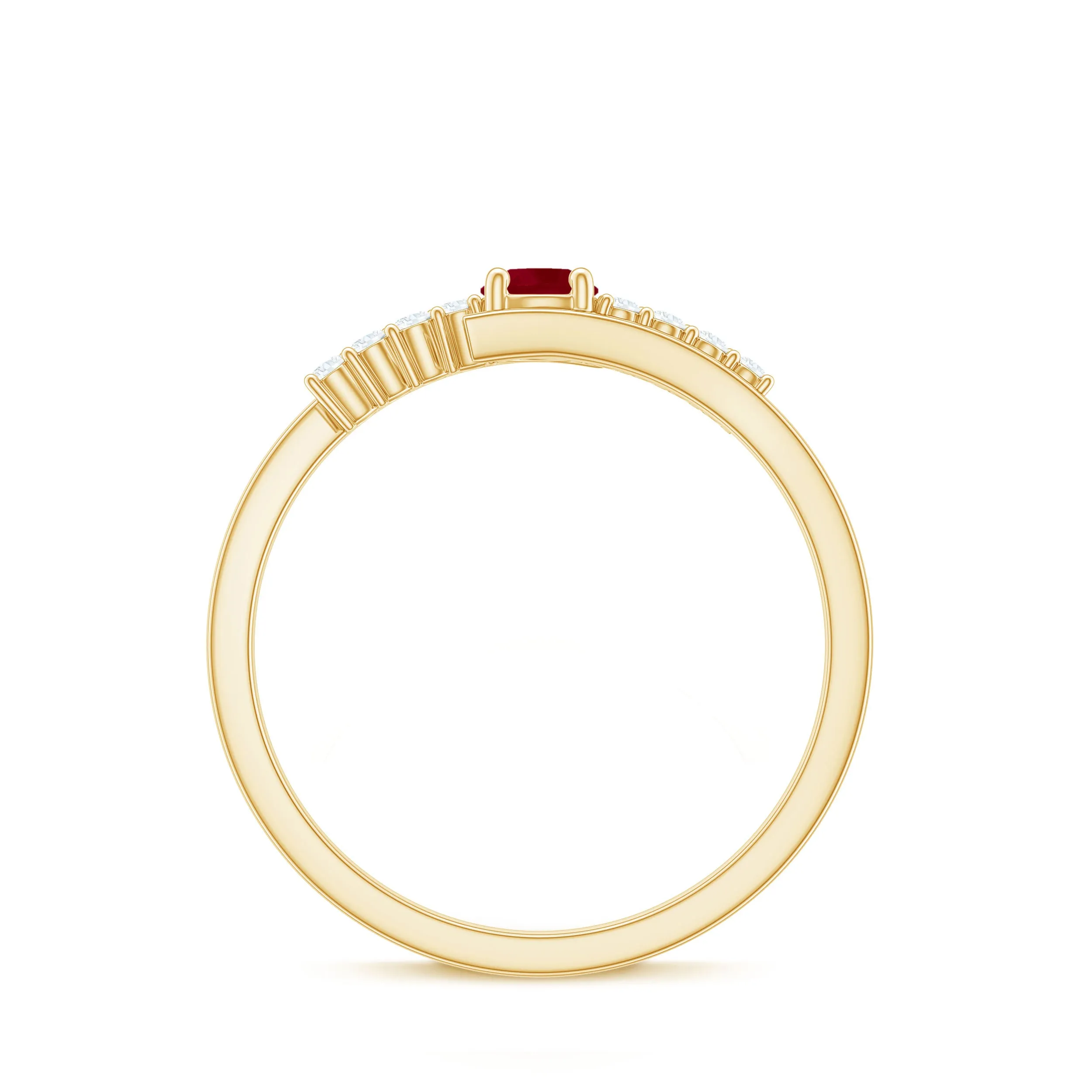 Minimal Ruby and Diamond Bypass Promise Ring
