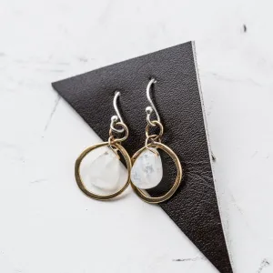 Moonstone Pear and Freeform Oval Earrings