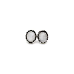 Moonstone Semiprecious Stone Post Earrings