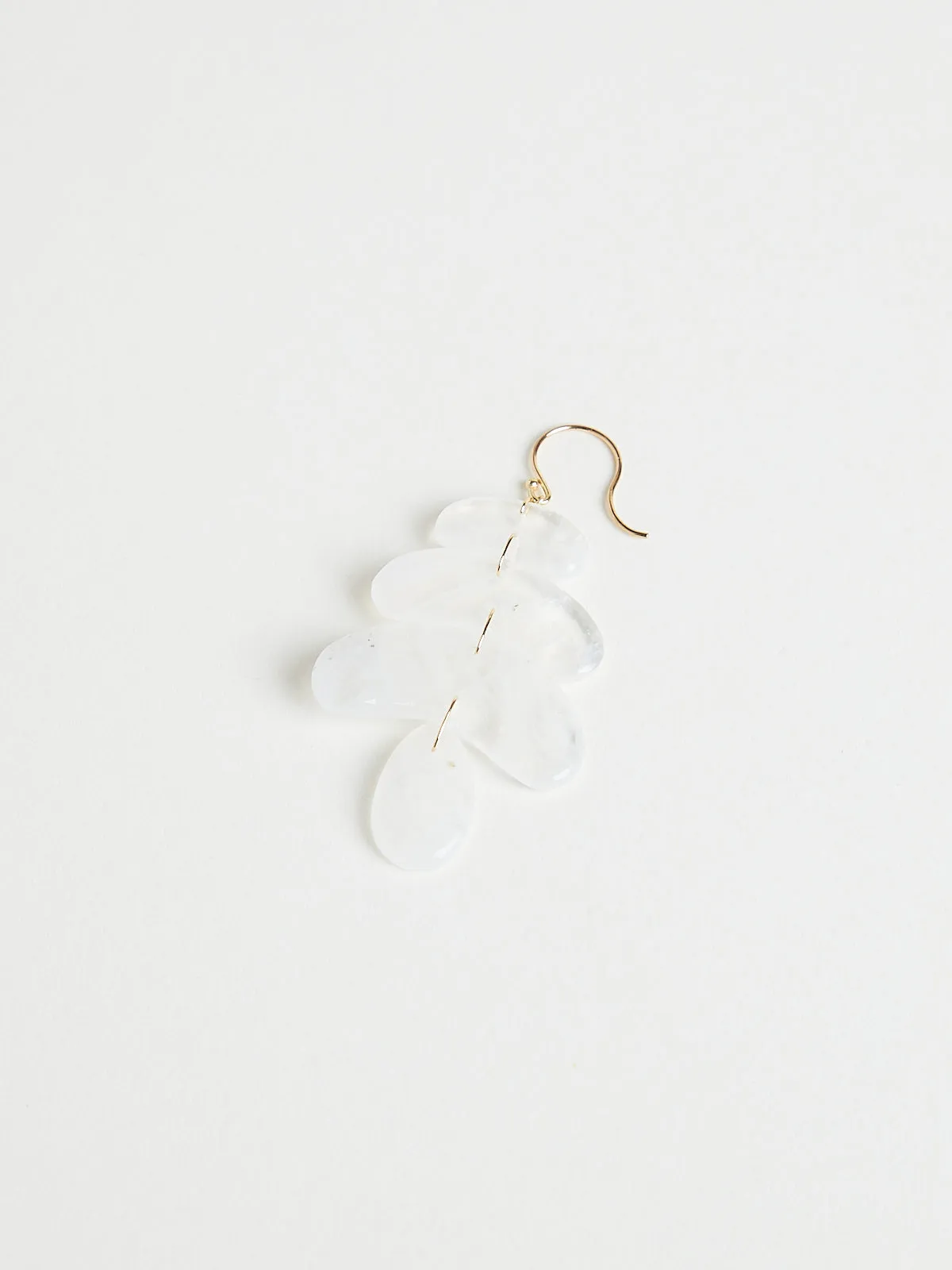 Moonstone Small Totem Earrings on 18k Yellow Gold