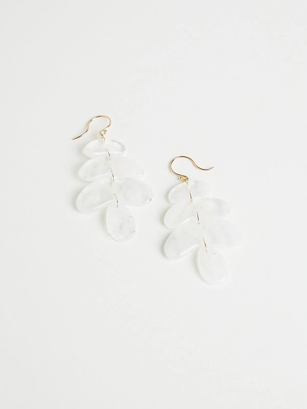 Moonstone Small Totem Earrings on 18k Yellow Gold