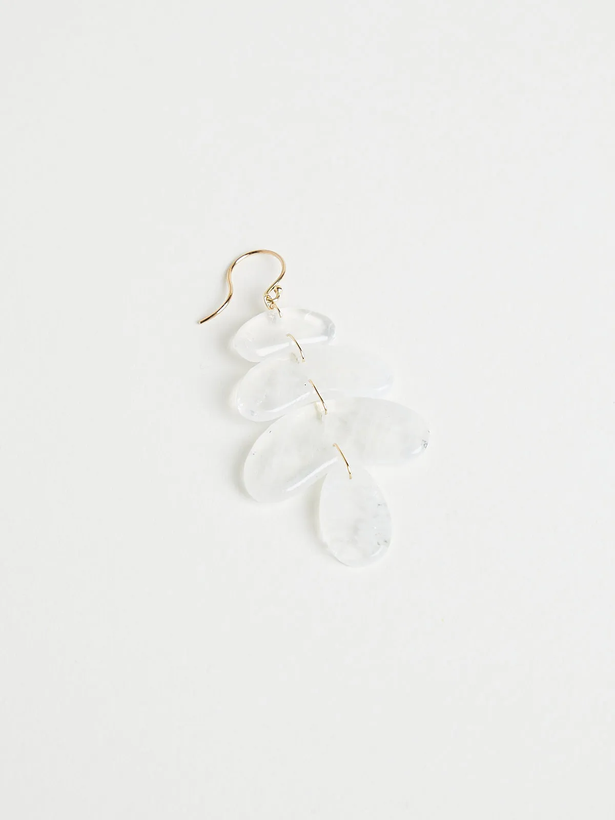 Moonstone Small Totem Earrings on 18k Yellow Gold