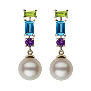 Multi-Gemstone Dangle Earrings
