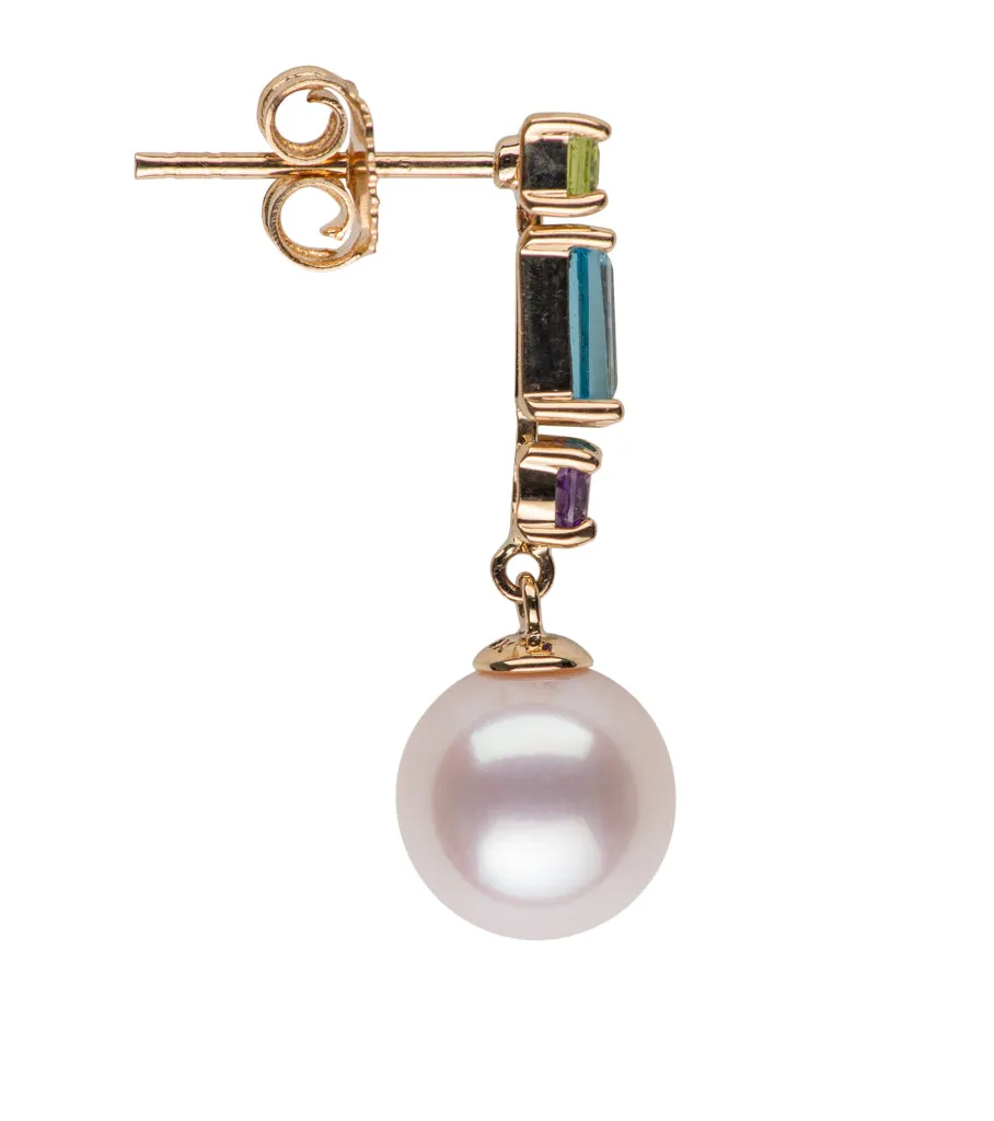 Multi-Gemstone Dangle Earrings