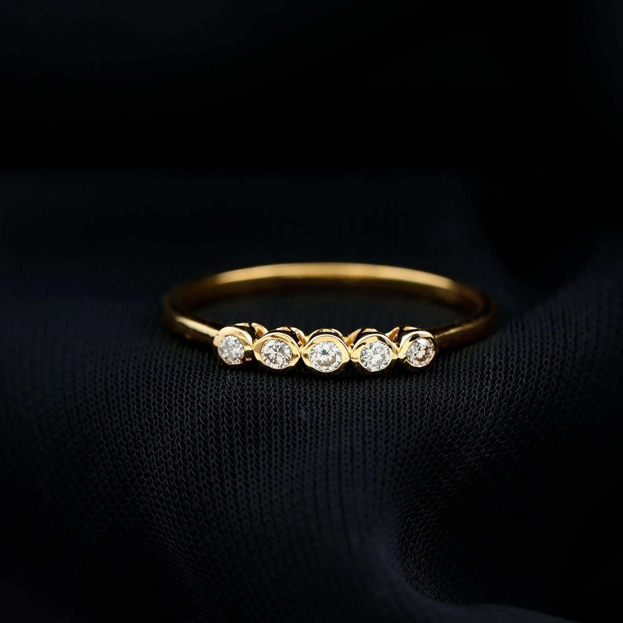 Natural Diamond Five Stone Promise Ring