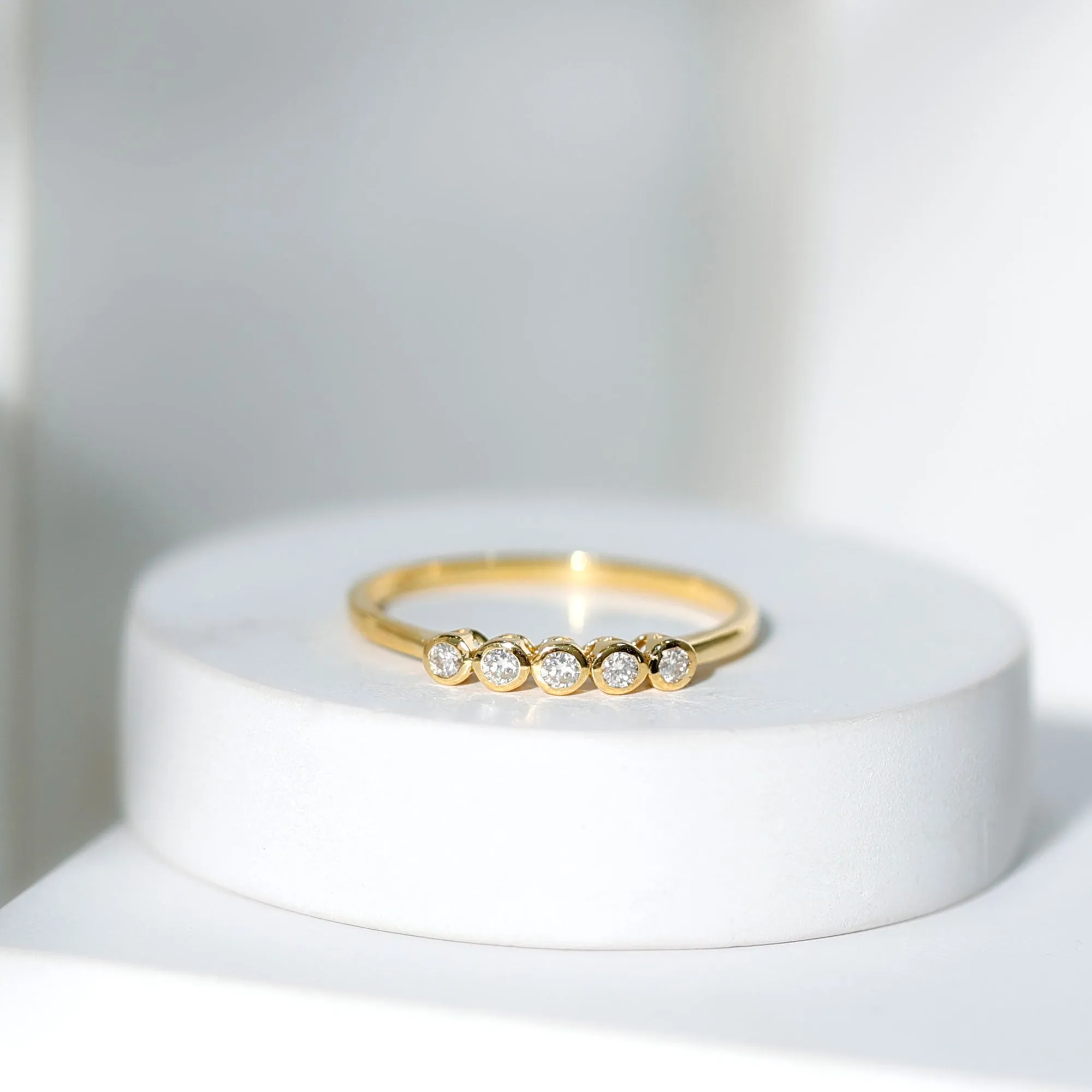 Natural Diamond Five Stone Promise Ring