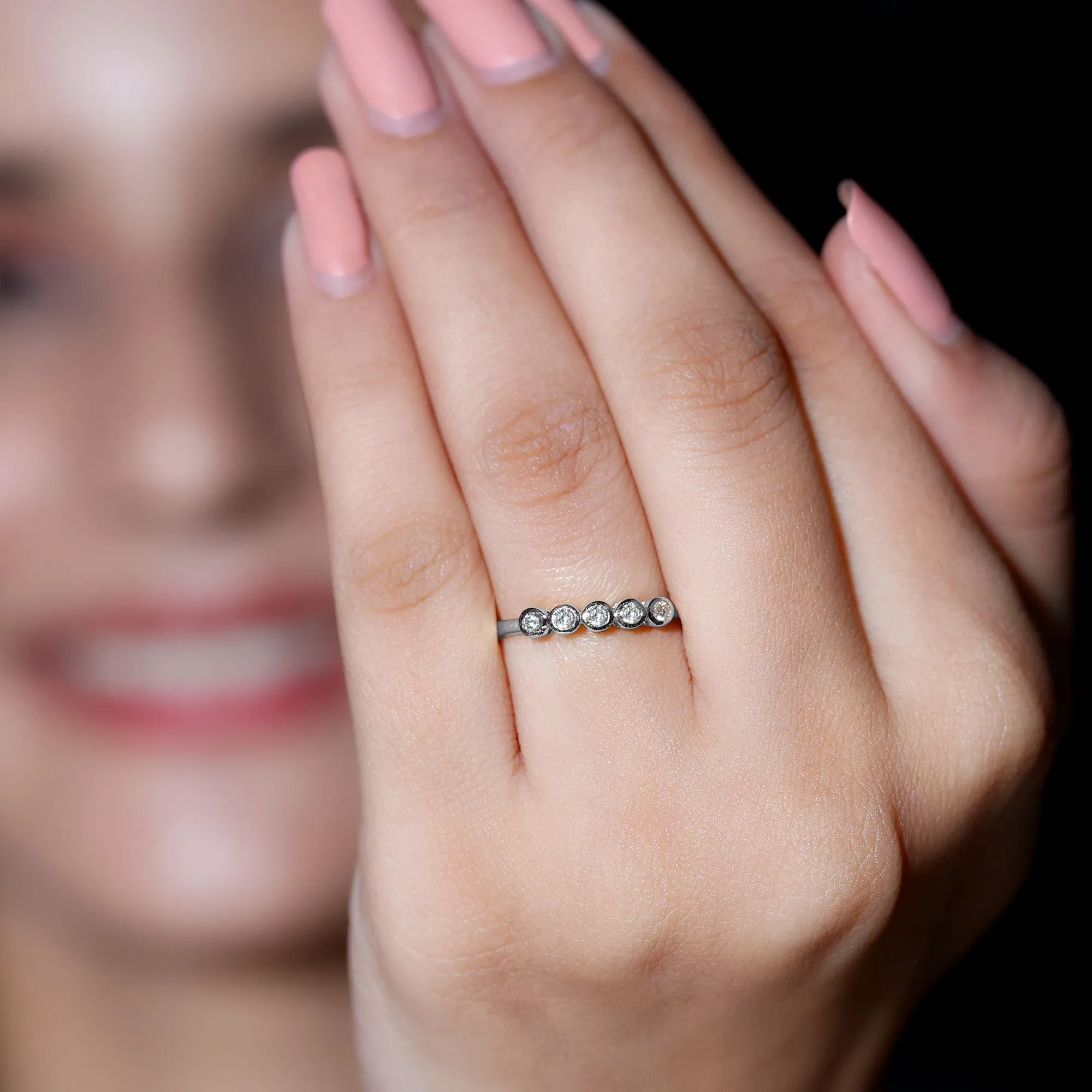 Natural Diamond Five Stone Promise Ring