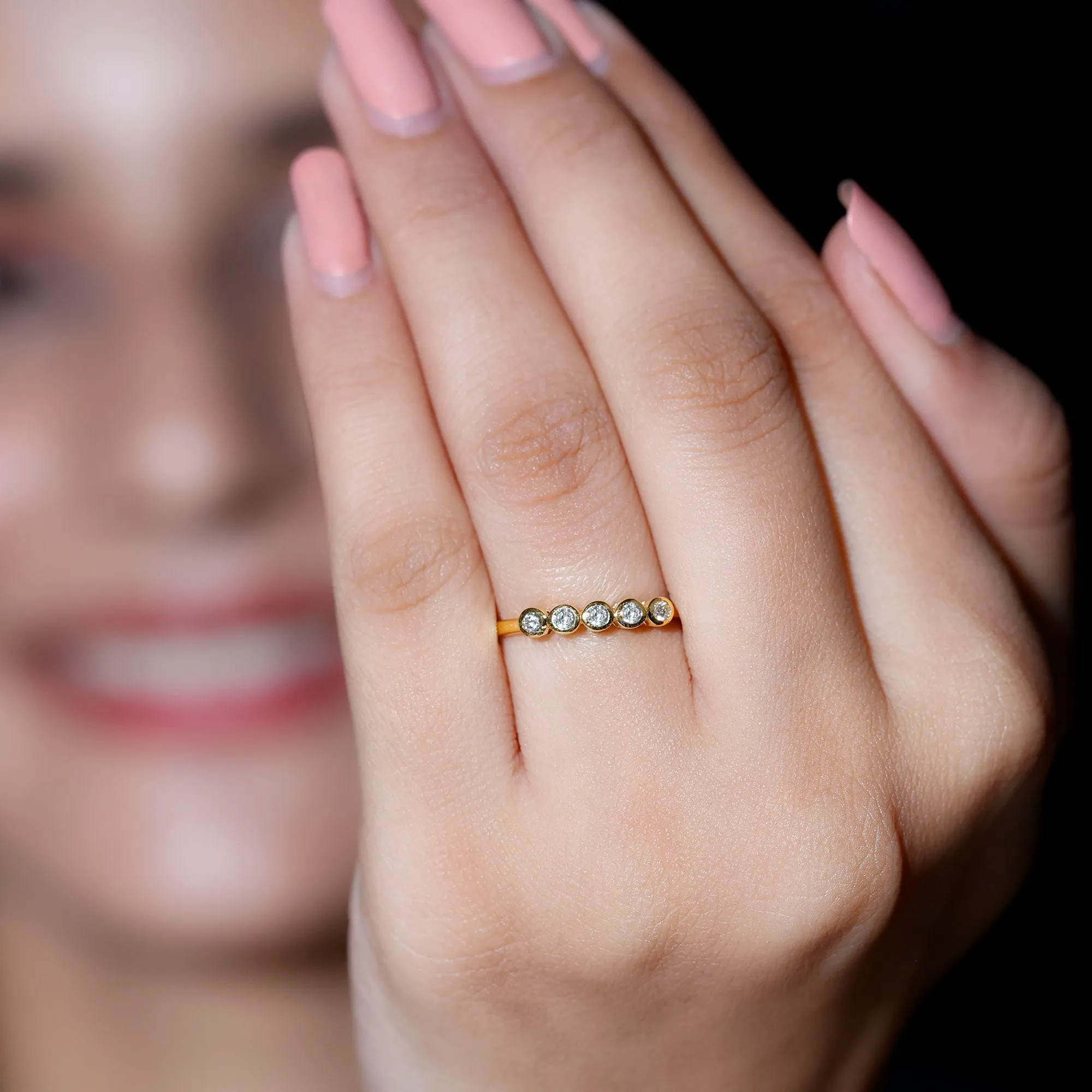 Natural Diamond Five Stone Promise Ring