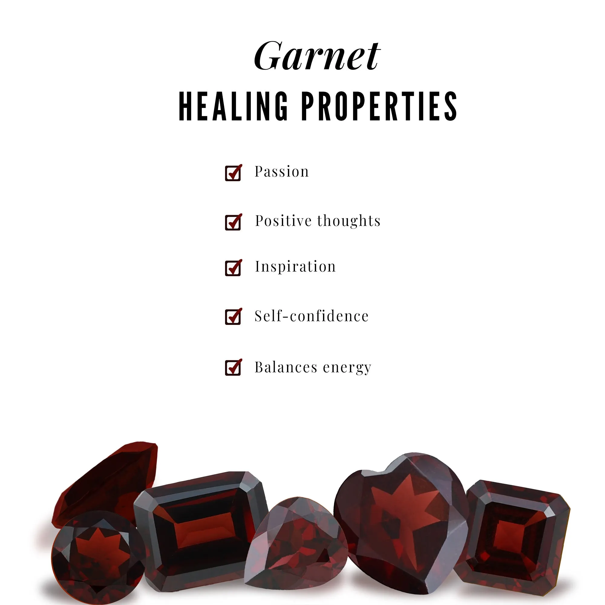 Natural Garnet Ring Set with Diamond Stones