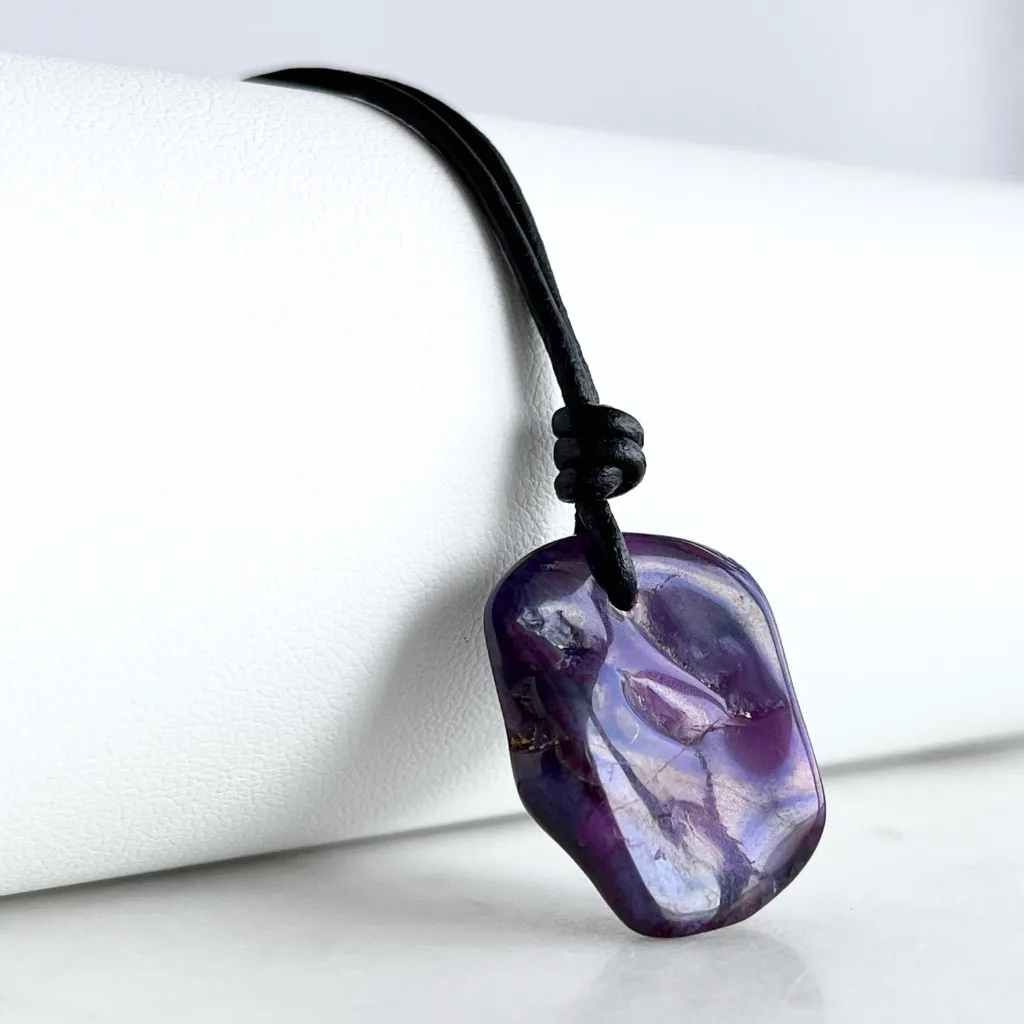 Natural OOAK Sugilite Gemstone Pendant Necklace - Spiritual Healing