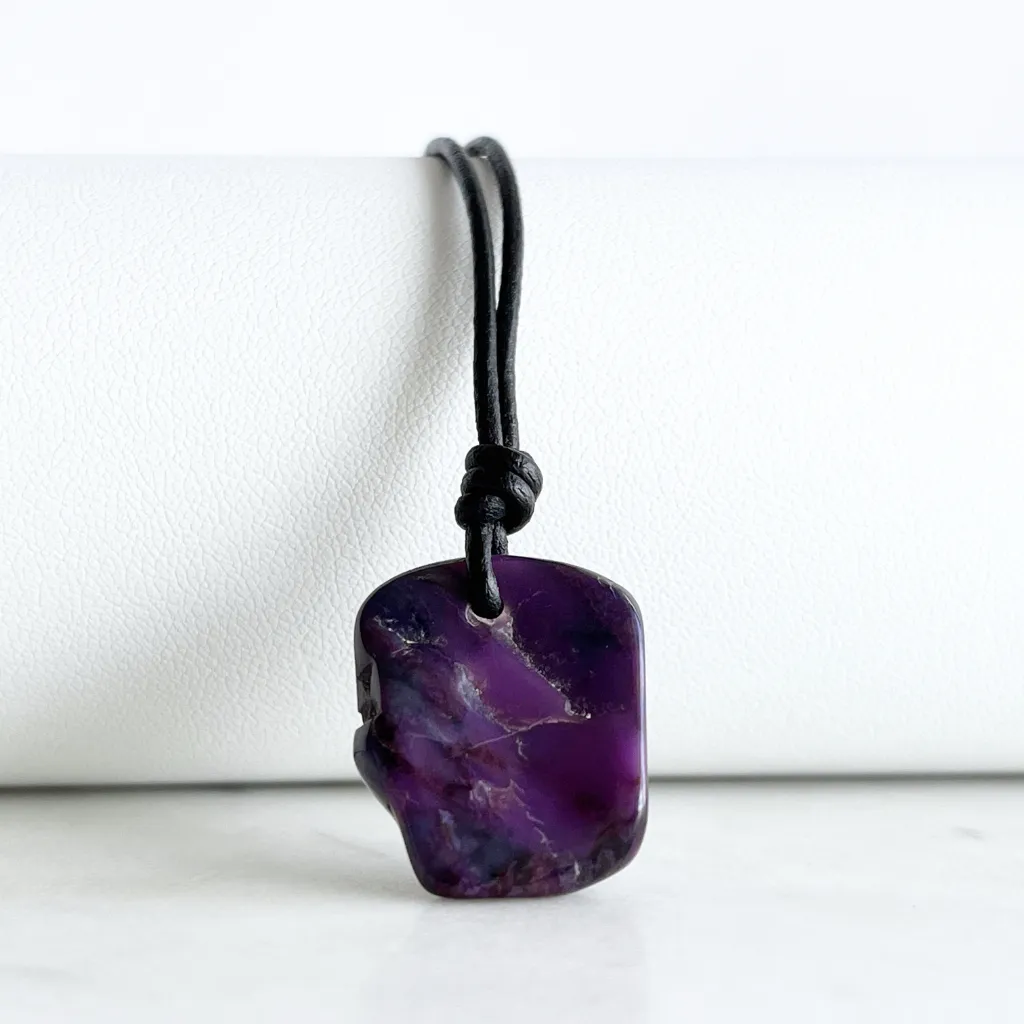 Natural OOAK Sugilite Gemstone Pendant Necklace - Spiritual Healing