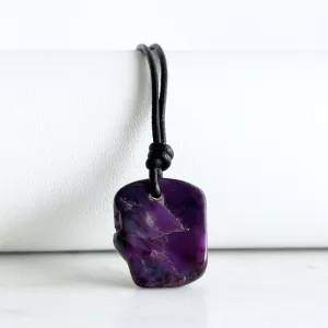 Natural OOAK Sugilite Gemstone Pendant Necklace - Spiritual Healing