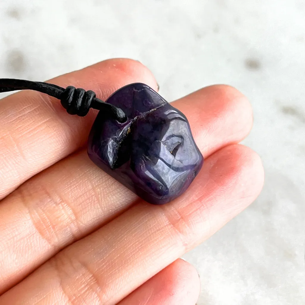 Natural OOAK Sugilite Gemstone Pendant Necklace - Spiritual Healing