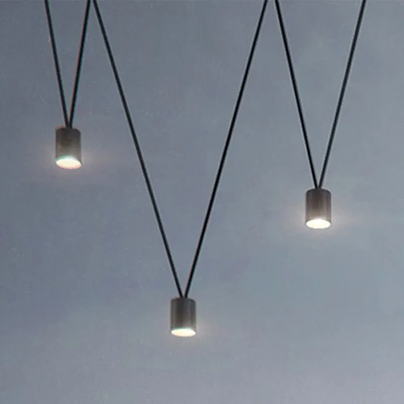 Nordic DIY Black Painted ALuminum LED Cylinder Line Cord Droplights Combination Pendant Lights for Living Room Bar Show Room