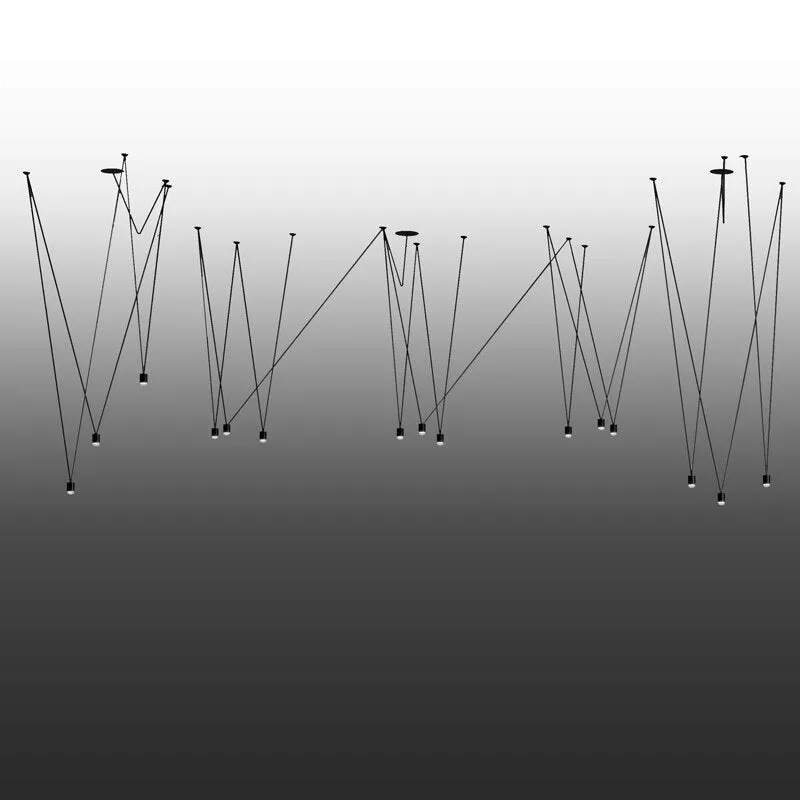 Nordic DIY Black Painted ALuminum LED Cylinder Line Cord Droplights Combination Pendant Lights for Living Room Bar Show Room
