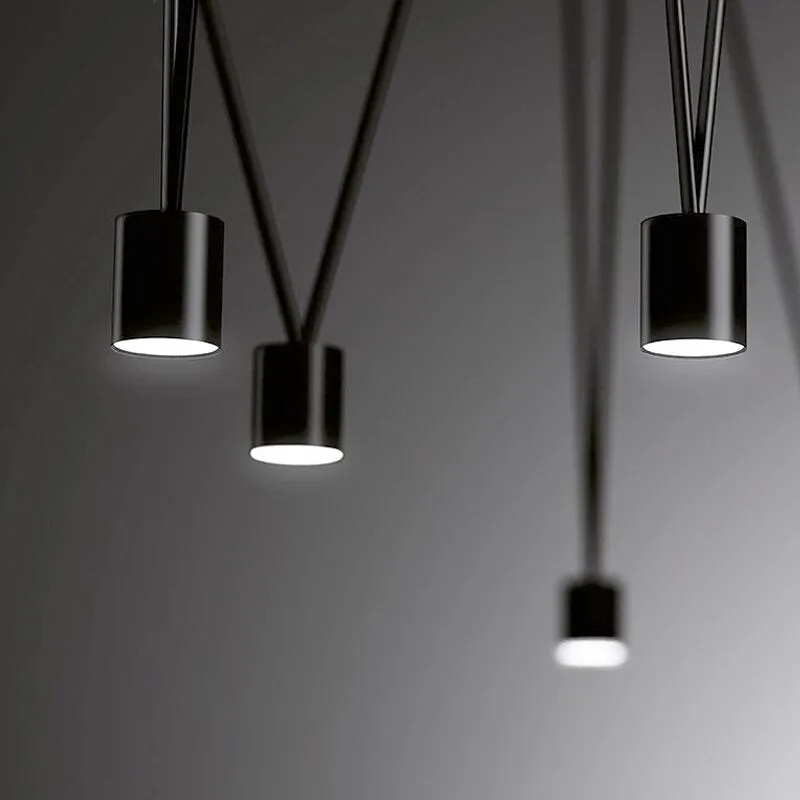 Nordic DIY Black Painted ALuminum LED Cylinder Line Cord Droplights Combination Pendant Lights for Living Room Bar Show Room