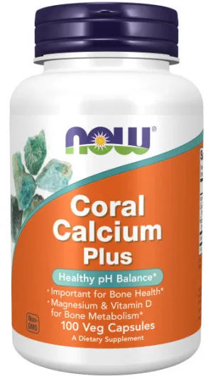 Now Coral Calcium Plus Veg Capsules 100ct