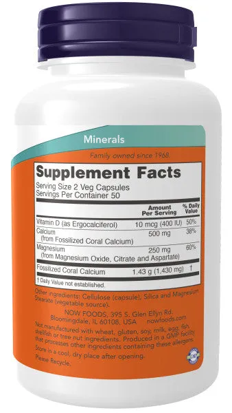 Now Coral Calcium Plus Veg Capsules 100ct