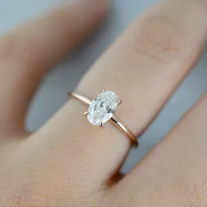Oval solitaire venus Ring (5x7mm/ semi-precious) - 14K/ 18K Gold