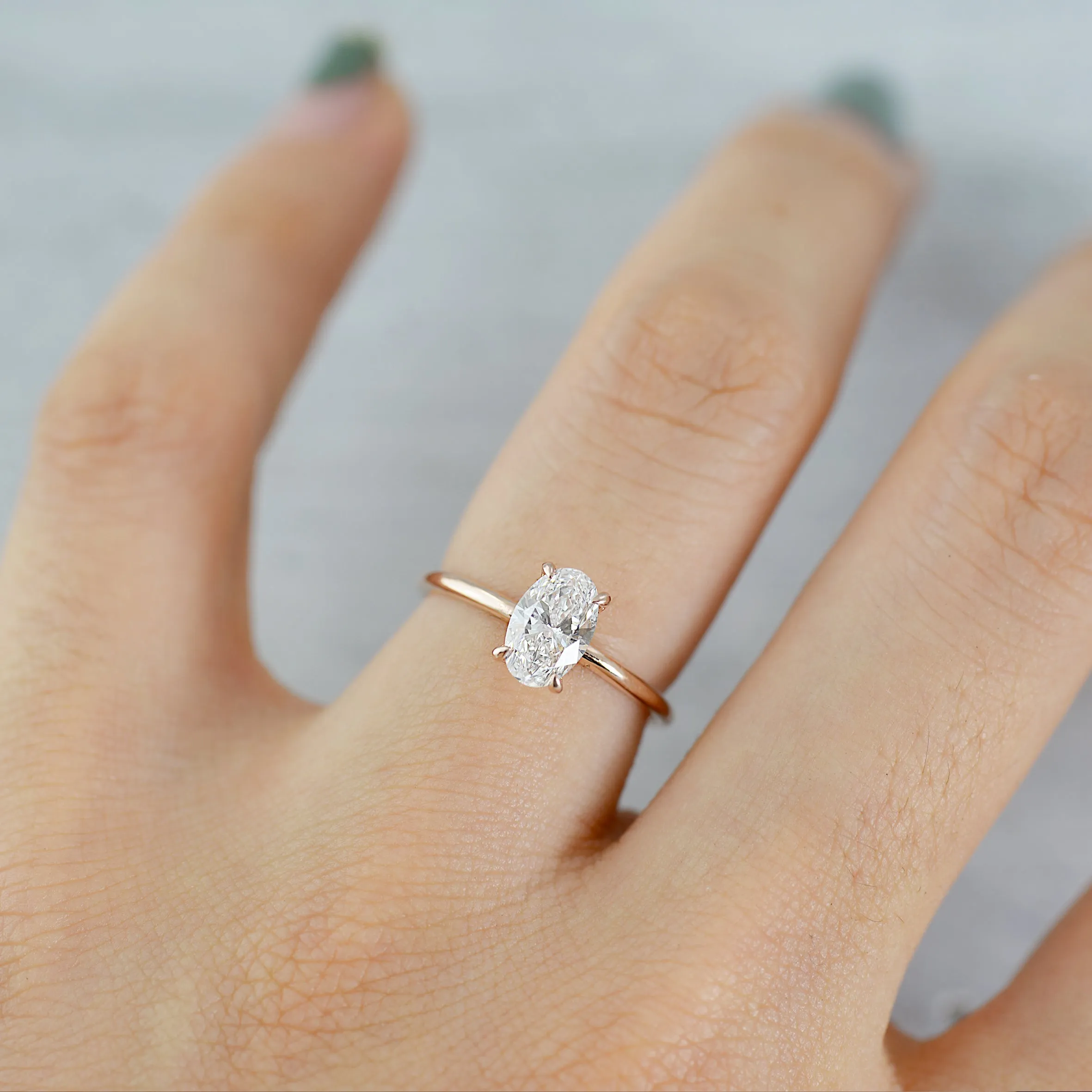 Oval solitaire venus Ring (5x7mm/ semi-precious) - 14K/ 18K Gold