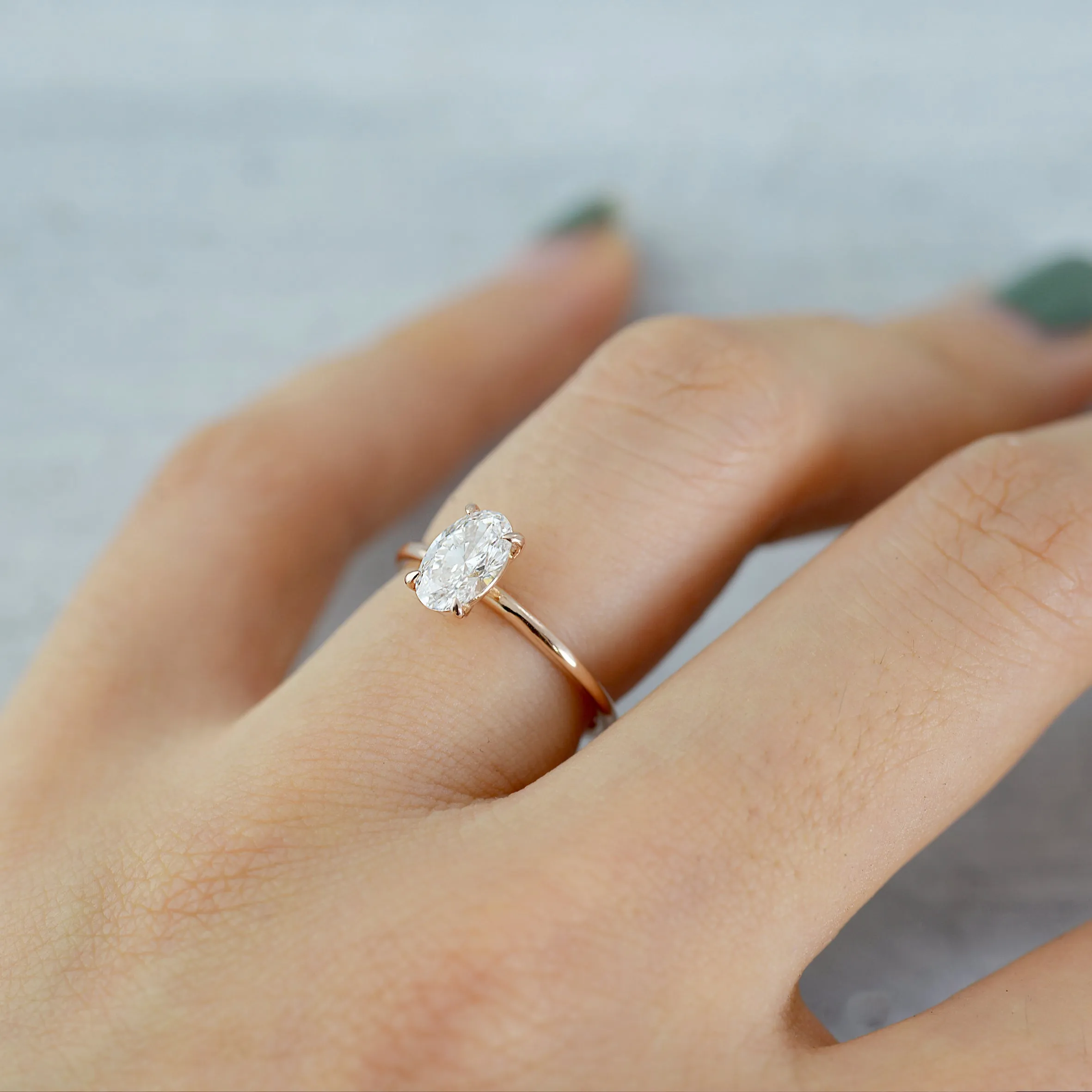Oval solitaire venus Ring (5x7mm/ semi-precious) - 14K/ 18K Gold