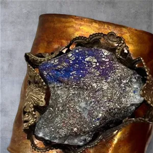 Peacock Pyrite Cuff Bracelet