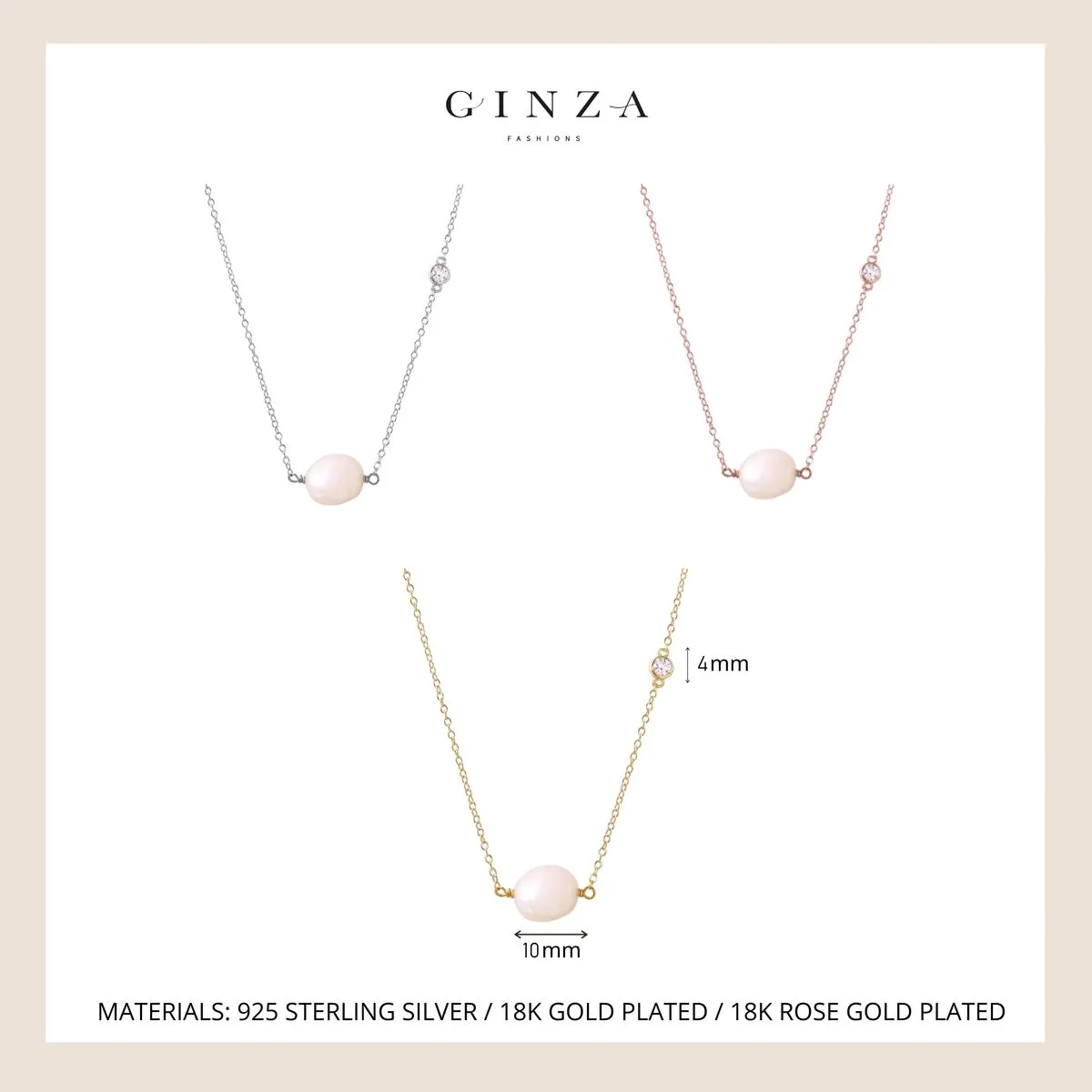 Pearl with CZ Necklace