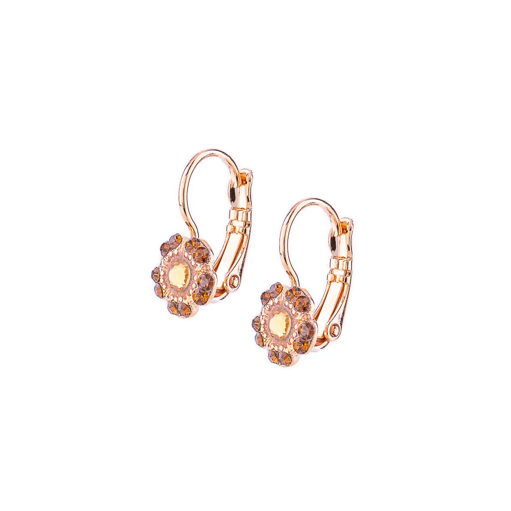 Petite Petunia Leverback Earrings in "Chai" - Rose Gold