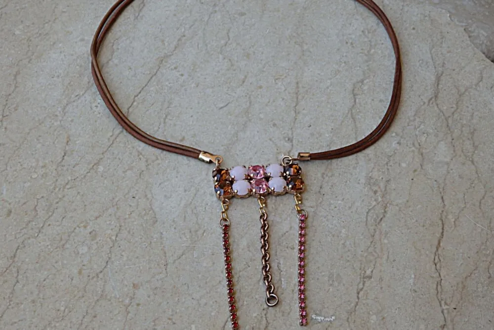 Pink Rebeka bib necklace