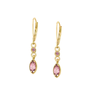 Pink Topaz Petite Drop Earrings