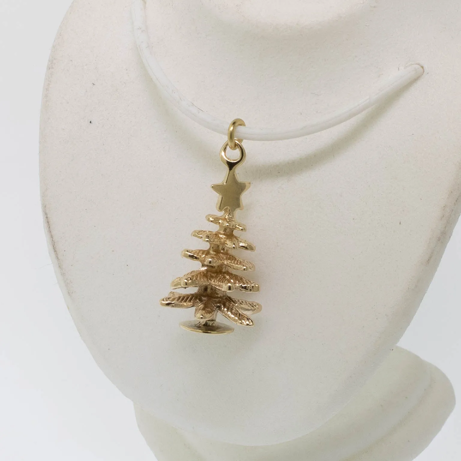 Pre-Owned 14K Yellow Gold Christmas Tree Charm 1.7 DWT, 21.5mm Long