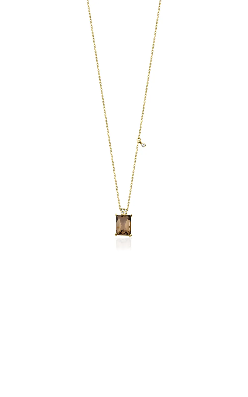 Pırlantalı Smoky Topaz Kolye