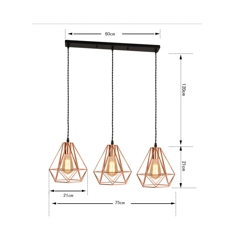 Rakona Classy Rose Pyramid Pendant Lamp