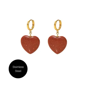 Red Heart Charm Earrings