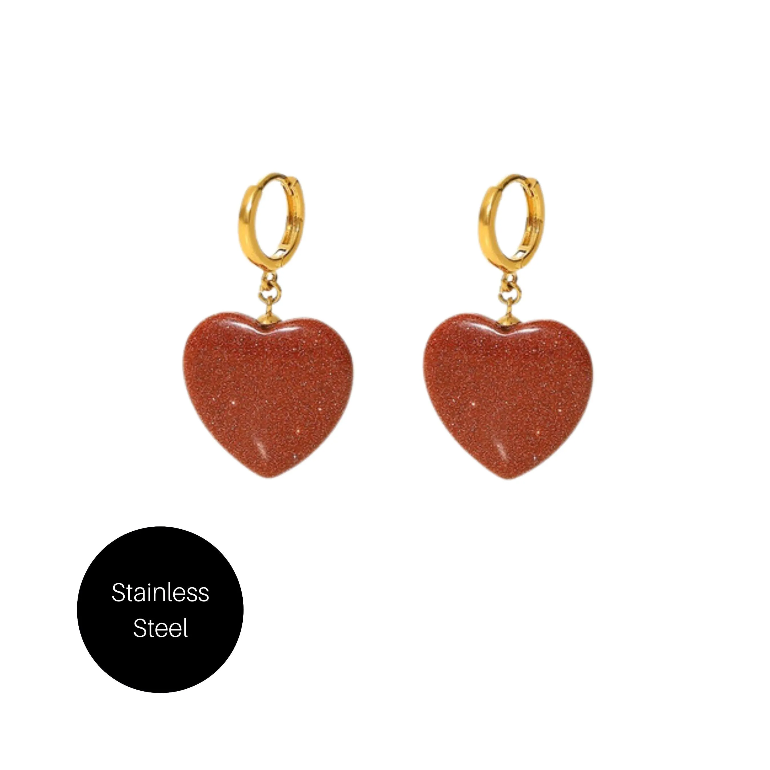 Red Heart Charm Earrings