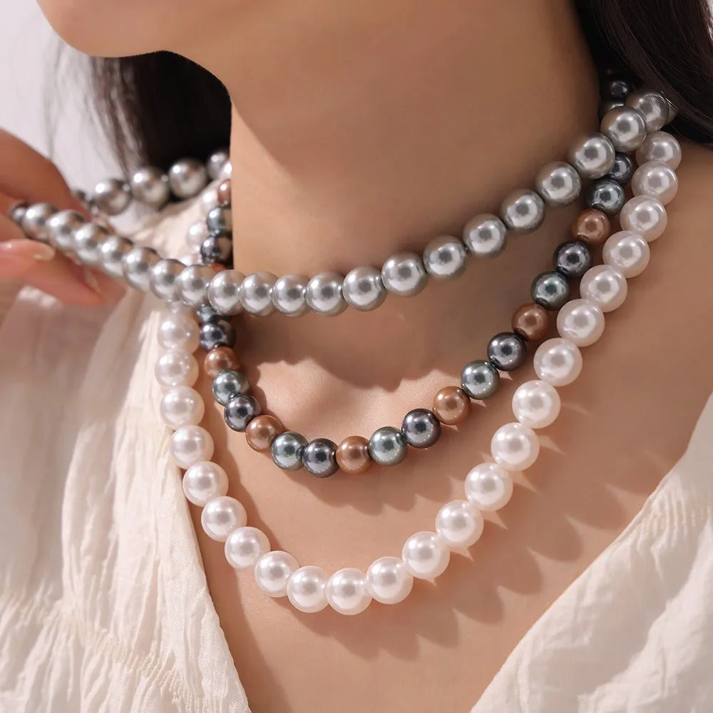 Regal Tricolor Pearl Necklace