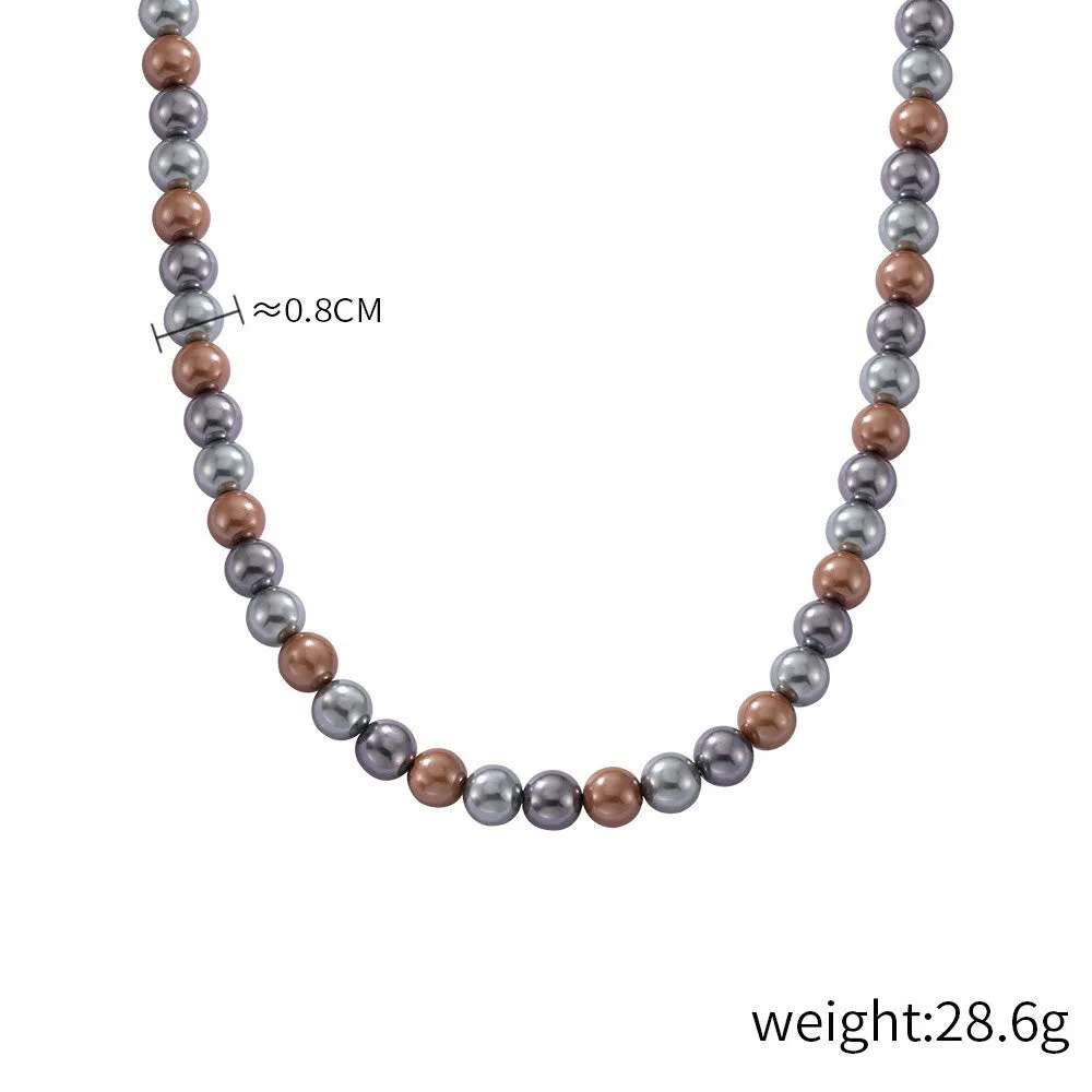 Regal Tricolor Pearl Necklace