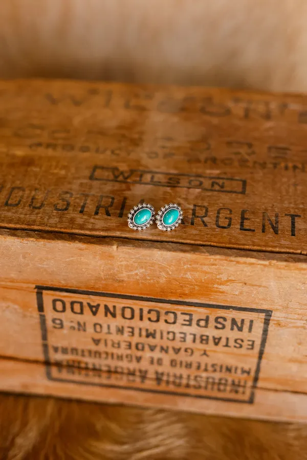 Rip Faux Turquoise Stud Earrings