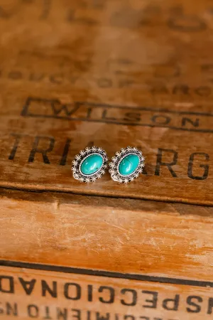 Rip Faux Turquoise Stud Earrings