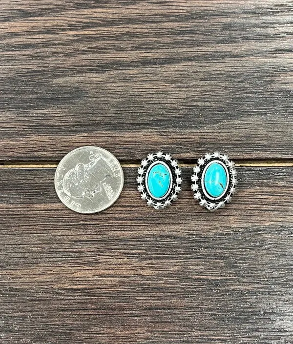 Rip Faux Turquoise Stud Earrings