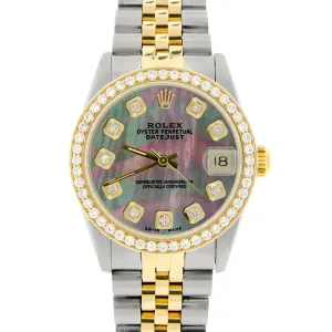 Rolex Datejust 2-Tone Gold/Steel 31mm Womens w/Tahitian MOP Diamond Dial &amp; Bezel TFJ-142508132
