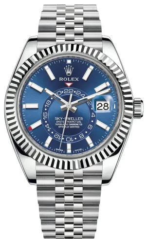Rolex Sky-Dweller White Rolesor - Blue Index Dial - Jubilee Bracelet (Ref# 326934)