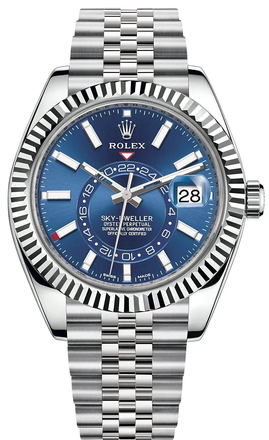 Rolex Sky-Dweller White Rolesor - Blue Index Dial - Jubilee Bracelet (Ref# 326934)