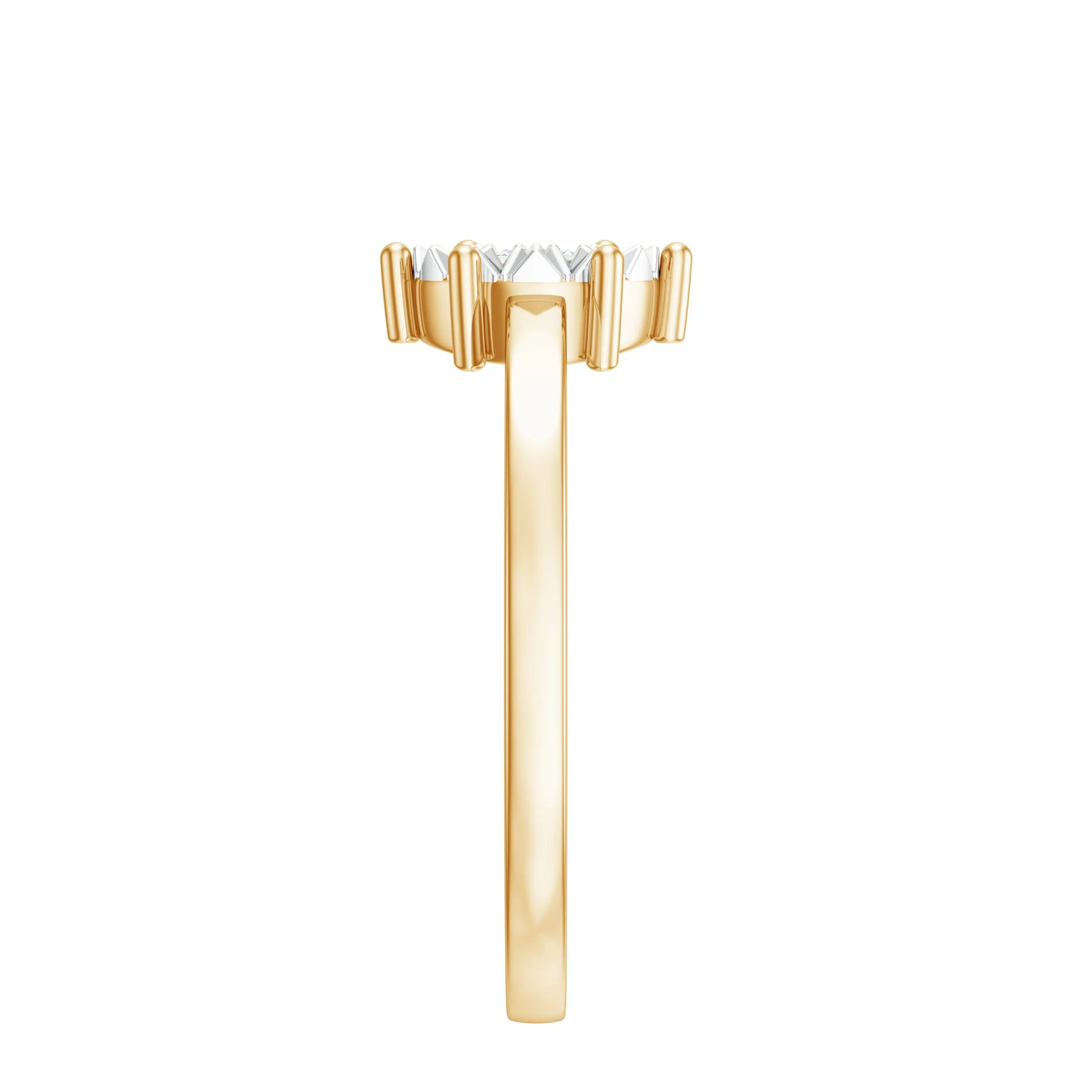 Round Cut Genuine Diamond Solitaire Ring in Illusion Setting