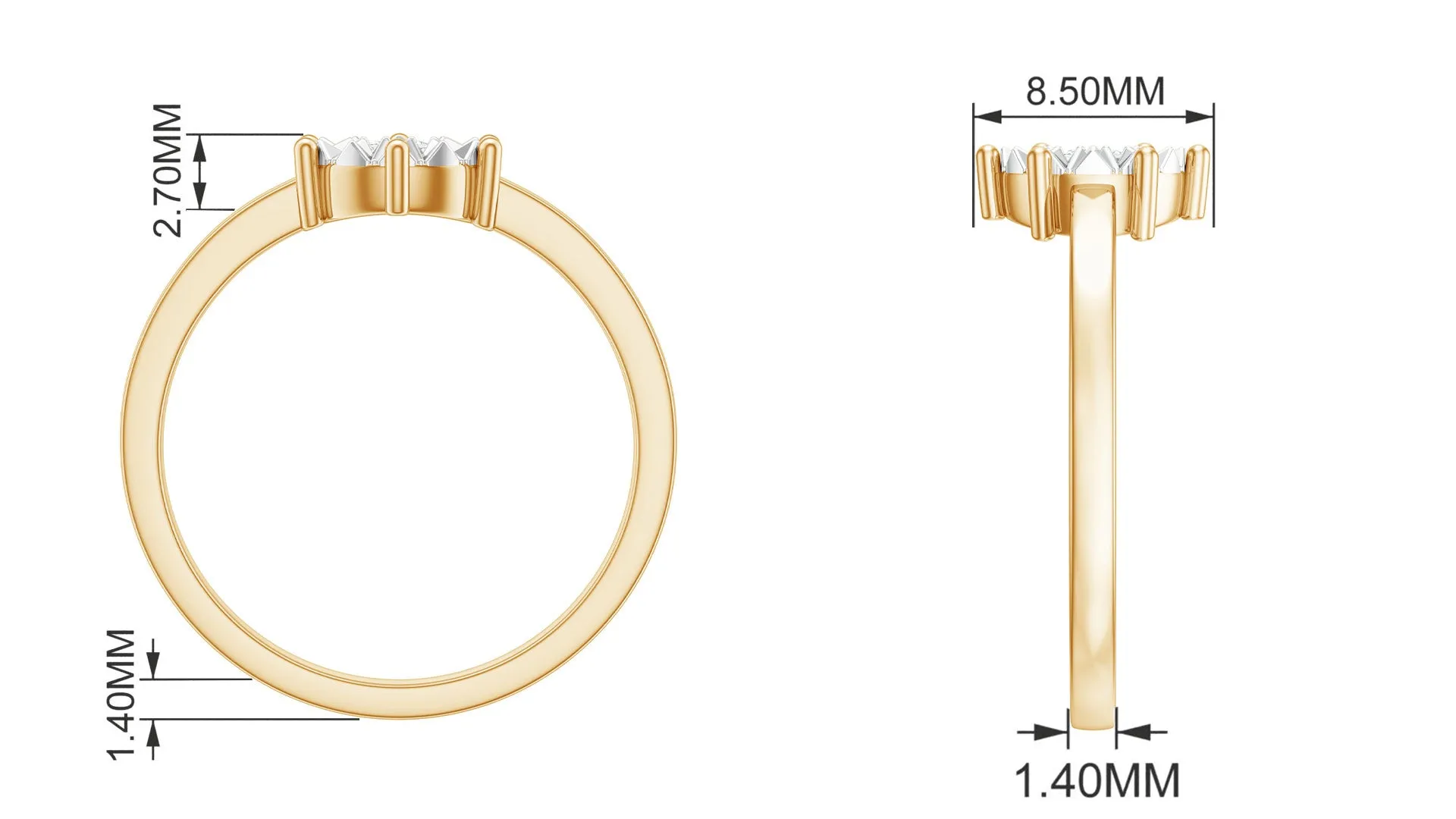 Round Cut Genuine Diamond Solitaire Ring in Illusion Setting