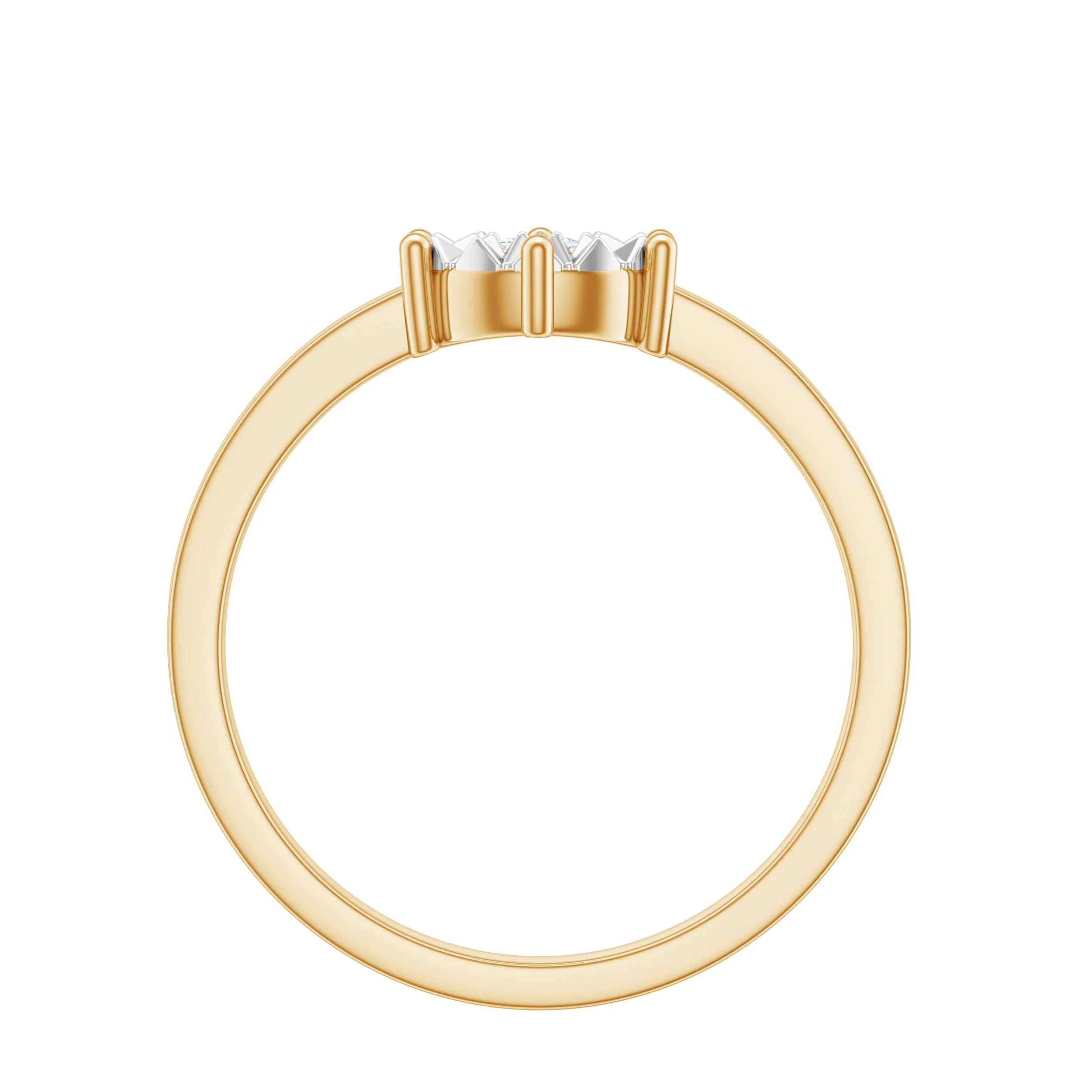 Round Cut Genuine Diamond Solitaire Ring in Illusion Setting