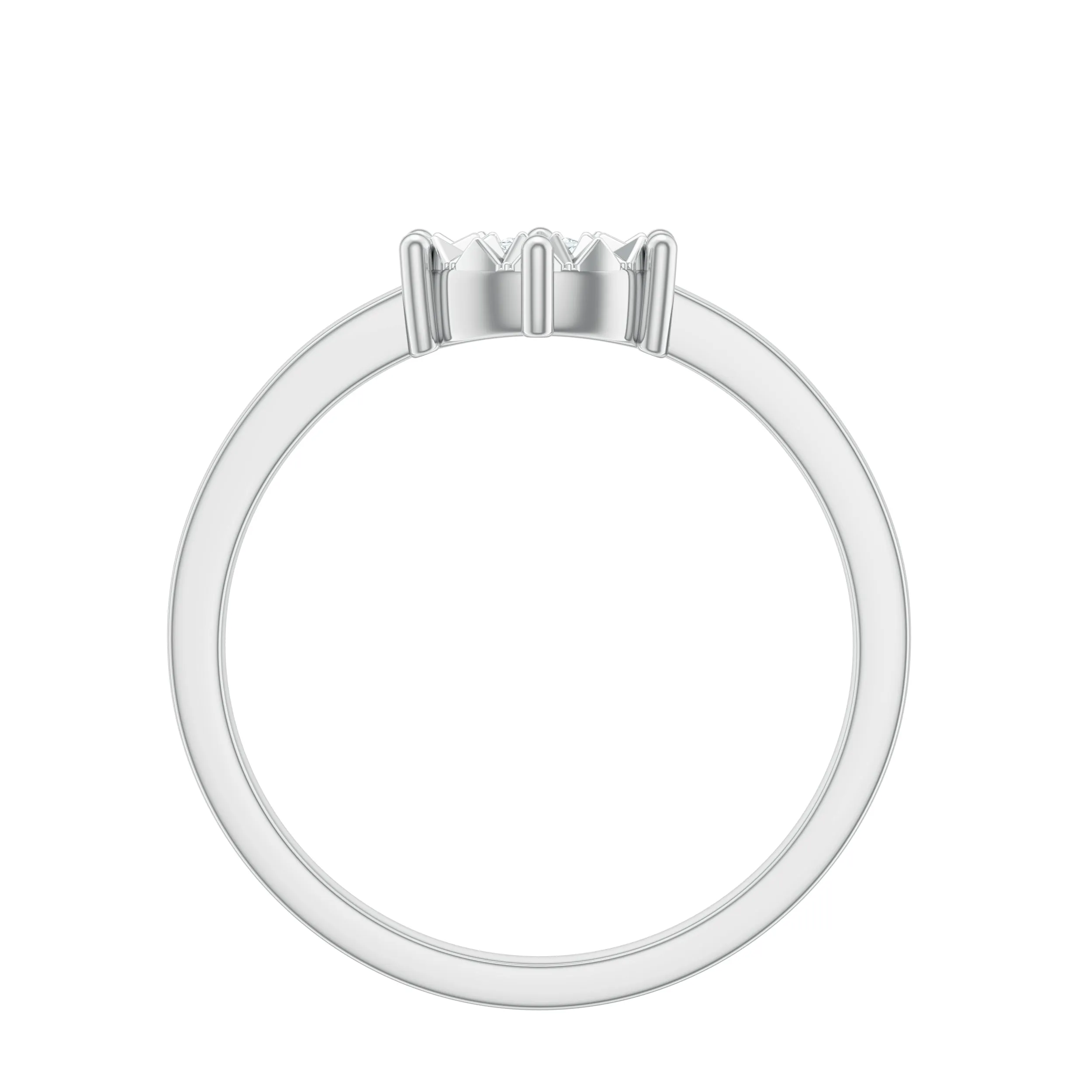 Round Cut Genuine Diamond Solitaire Ring in Illusion Setting
