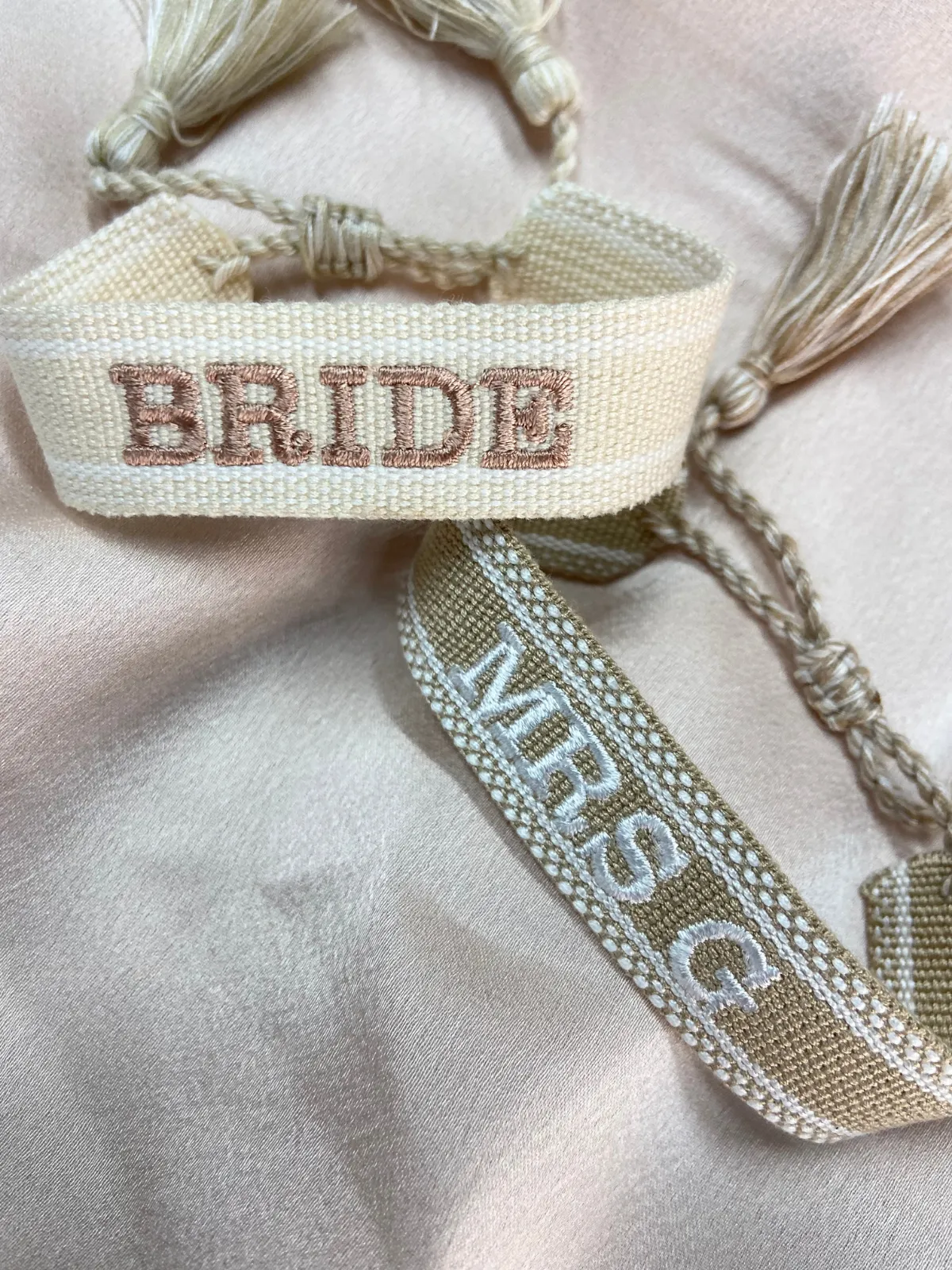 Santorini Pack Of Two Personalised Ivory And Mocha Bracelets