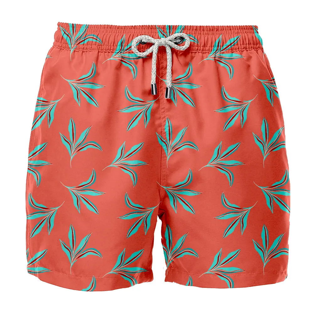 Short Folhas Coral