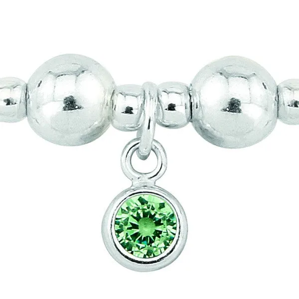 Silver and Emerald CZ May birthstone bracelet